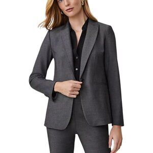 Ann Taylor Size 14 grey wool blend button up blazer